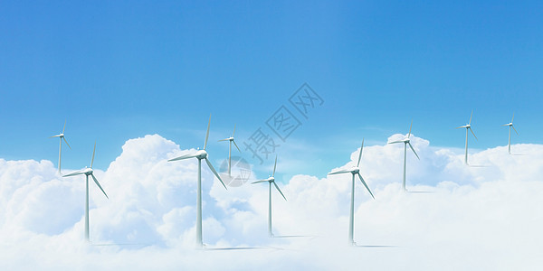 现代白色风力涡轮机螺旋桨农场涡轮技术力量场地生态环境天空生产图片