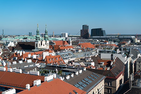 维也纳全景天线蓝色市中心艺术正方形天际旅行圆顶景观建筑图片