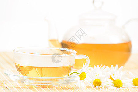 茶杯加香草甘菊茶照片植物温泉液体时间雏菊药品卫生食物叶子图片