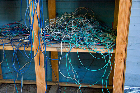 电器电缆蓝色贮存电气绿色电线背景图片