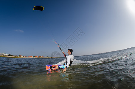 Kite 俯冲器冲浪者活动力量速度运动太阳冲浪娱乐波浪乐趣图片