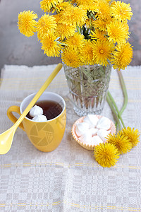 茶杯和鲜花糖果衬套玻璃植物草本植物茶碗酿造饮料叶子输液图片