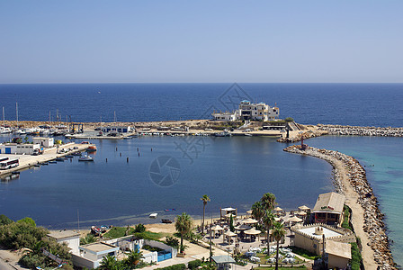 非洲突尼斯莫纳斯蒂尔海海岸建筑天线国家景观地标蓝色建筑学街道天空圆顶图片