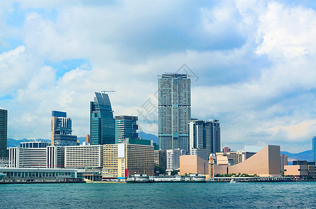 香港海港文化景观场景商业全景中心旅游蓝色摩天大楼城市图片