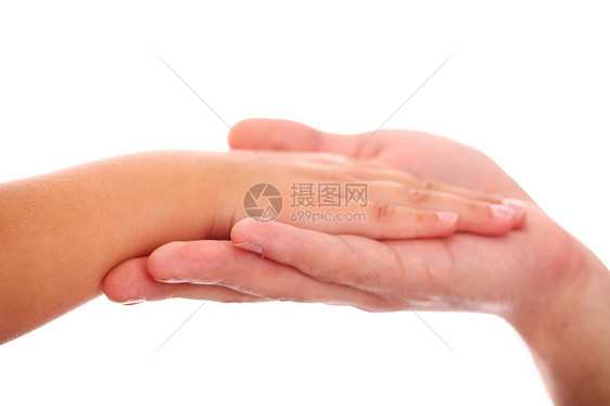 子女和父亲的握手友谊手臂男人白色身体童年手指孩子幸福压痛图片