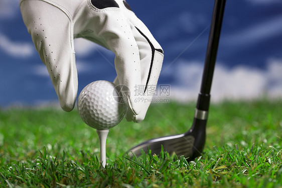我们来打高尔夫球吧太阳宏观手套绿色场地课程游戏爱好晴天俱乐部图片