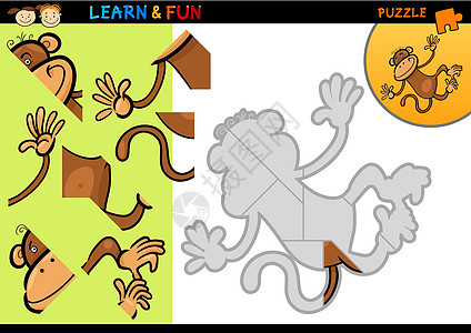 卡通猴子谜题游戏背景图片