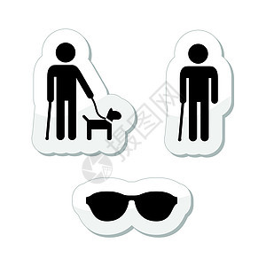 盲人圣像-带向导狗 行走棍图片