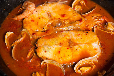 喝苹果酱蛤蜊餐厅美食水平海鲜砂锅贝类平底锅沙锅食谱图片