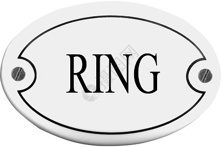 旧式门名牌椭圆形钟声戒指铭牌白色招牌叮咚圆形框架盘子图片
