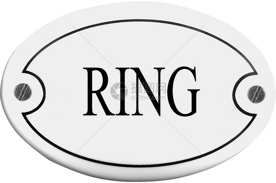 旧式门名牌椭圆形钟声戒指铭牌白色招牌叮咚圆形框架盘子图片