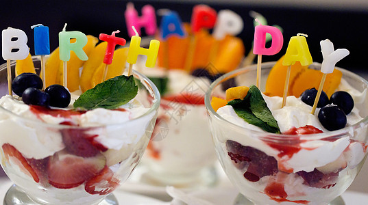 甜点蜡烛生日快乐蛋糕蓝色燃烧小吃奶油烘焙庆典派对火焰字母背景图片