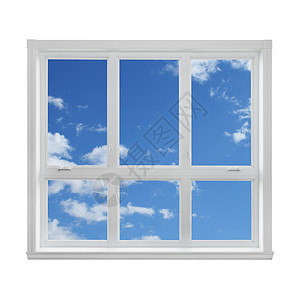 透过窗户看见蓝蓝的天空图片