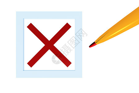 X 检查框插图盒子测试红色概念失败反射正方形考试图片