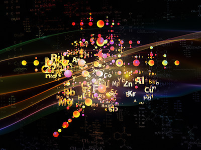 化学可视化海浪公式设计原子元素粒子作品实验室墙纸插图图片