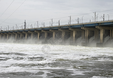 水力发电站的水坝建筑学环境工程水泥水电城市溢洪道力量瀑布活力图片