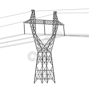 高压电力线的轮廓 矢量图变压器基础设施网络绝缘体活力电压金属技术危险建造图片