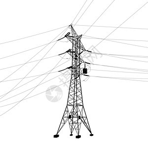 高压电线的休眠技术接线电缆活力网络工程工业建造黑色电压图片