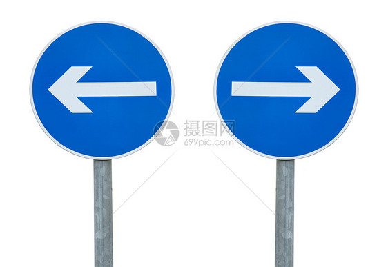 方向指示街道展示白色交通单程路标桅杆标志矛盾图片