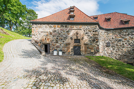 奥斯陆Akershus堡垒地标建筑学血管旅行纪念碑景观首都城市城堡码头图片