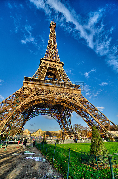 巴黎美丽的冬季日蓝色城市首都阳光观光地标广场明信片旅游建筑图片