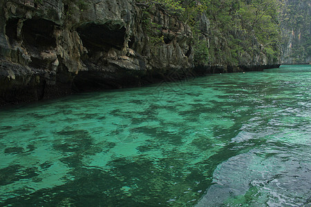 玛雅湾石头天堂海浪海岸线旅游岩石蓝色海景海洋热带图片