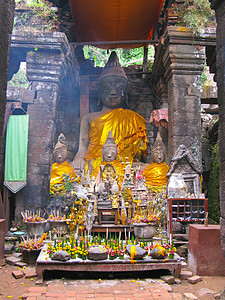 老老挝Vat Phou的老佛佛陀图片