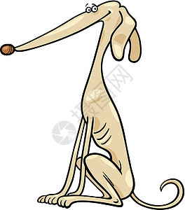 灰狗狗卡通插图小狗卡通片奶油犬类尾巴漫画鼻子褐色快乐绘画图片