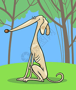 灰狗狗卡通插图卡通片犬类漫画绘画小狗宠物快乐尾巴天空吉祥物图片