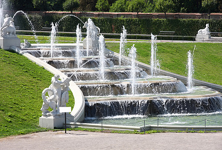 奥地利维也纳Belvederere巴罗克城堡公园喷泉图片