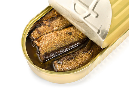隔离的罐罐沙丁鱼图片
