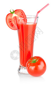 番茄汁绿色环境早餐食物果汁红色白色杯子水果吸管图片