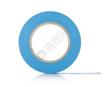隔离的绝热磁带卷塑料工具蓝色家装家务圆圈修理工作对象胶带图片