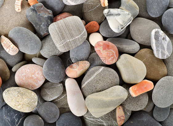 海卵石圆圈堆石物体自然纹水平岩石海滩矿物纹理碎石图片