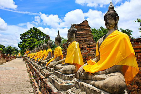 泰国阿尤塔亚佛像石像宗教旅游精神旅行历史性地标文化装饰品建筑学历史图片