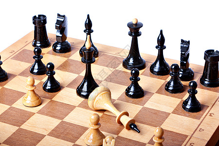 在白背景中孤立的象棋棋棋盘图片