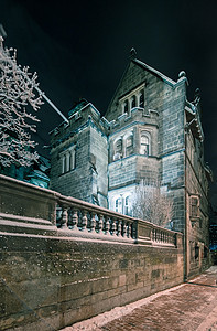 波士顿大学的城堡城学校教育季节地标事业部英语大学校园时间历史性图片