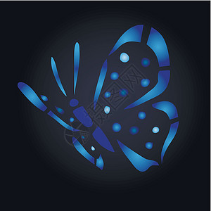 黑色背景的蓝蝴蝶图片