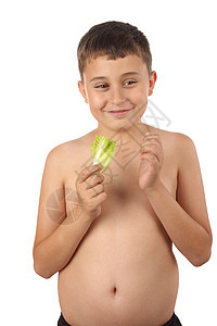 健康饮食概念食物孩子们男性沙拉午餐童年绿色白色营养孩子图片