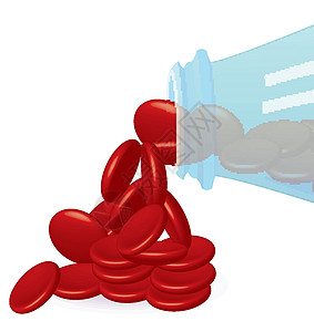 红药丸和瓶装密封病媒图片