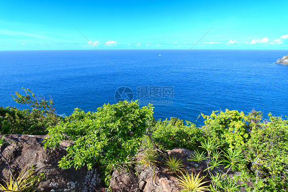 鲨鱼湾国家公园英属维尔京群岛爬坡场景阳光波纹海洋酿酒师环境蓝色国家处女图片