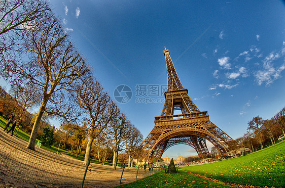 巴黎美丽的冬季日观光广场纪念碑城市地标旅行首都蓝色历史旅游图片