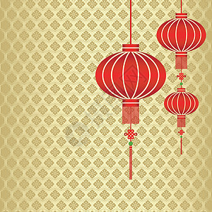 中国新年红绿灯组织背景灯笼繁荣樱花红色插图愿望金子问候框架庆典图片