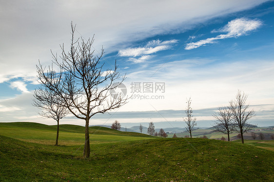 在高尔夫球场玩家驾驶球座高尔夫球运动乐趣闲暇场地掩体环境图片