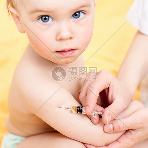 给小婴儿注射传染药品疾病治疗病人护士肩膀肌肉医院孩子图片