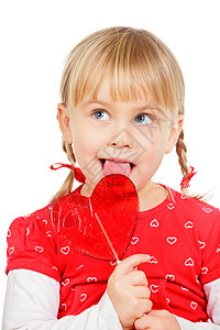 拥有棒棒棒糖的孩子糖果享受舌头心形乐趣快乐工作室甜点童年笨蛋图片
