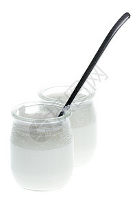 酸奶乳白色保健产品小吃饮食美食白色甜点玻璃勺子图片