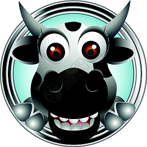 可爱奶牛头卡通漫画快乐动物牛奶小牛雏菊农业家畜产品吉祥物剪贴图片