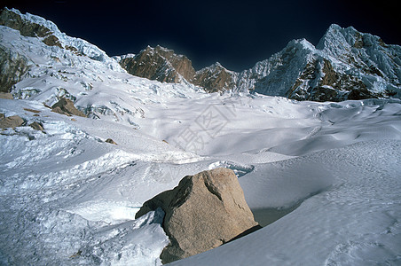 秘鲁阿帕马约山阿尔帕马约山从1营到科连营地的冰川冒险山脉气候顶峰岩石荒野山峰高度天空图片