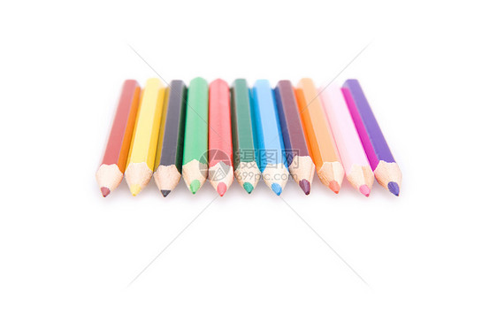 彩色铅笔蜡笔办公用品木头乐器宏观书写橙子办公工具工作图片